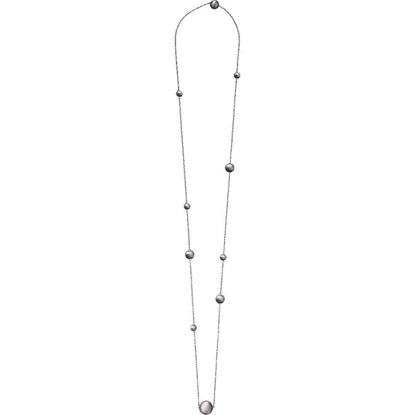Nexus 717 sort rhodineret sterling sølv halskæde