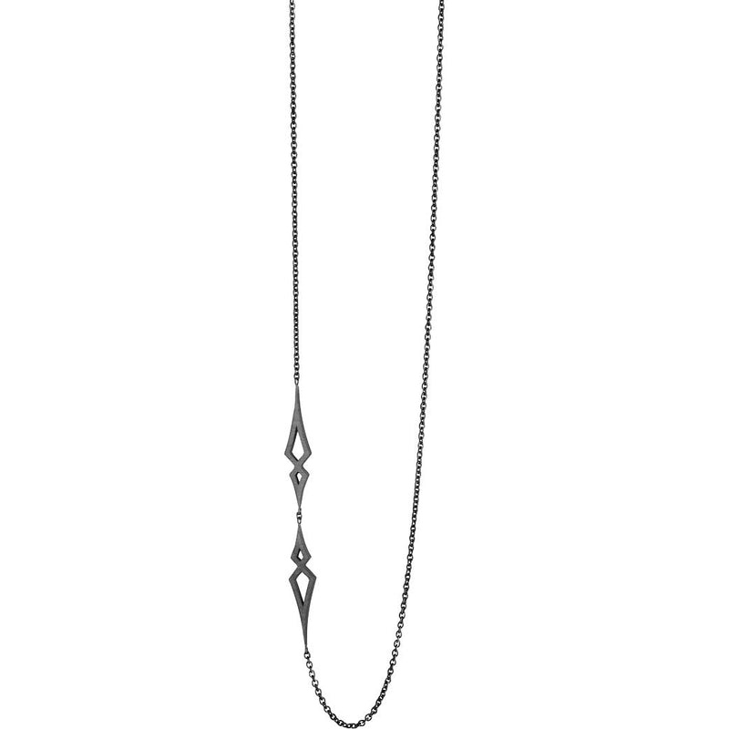 Direction 141-BR sort rhodineret sterling sølv halskæde