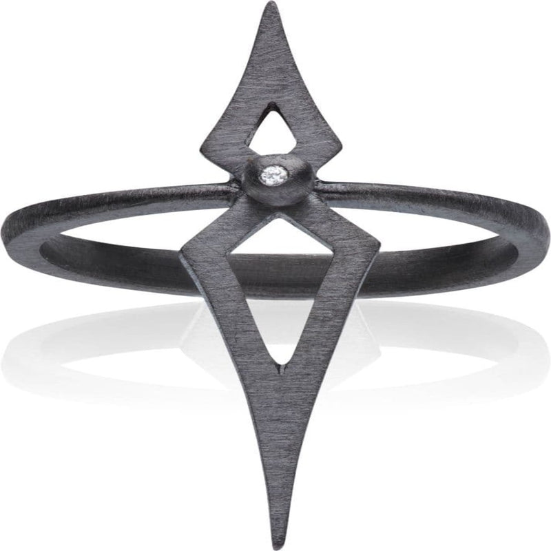 Direction 102-BR-1WH sort rhodineret sterling sølv ring