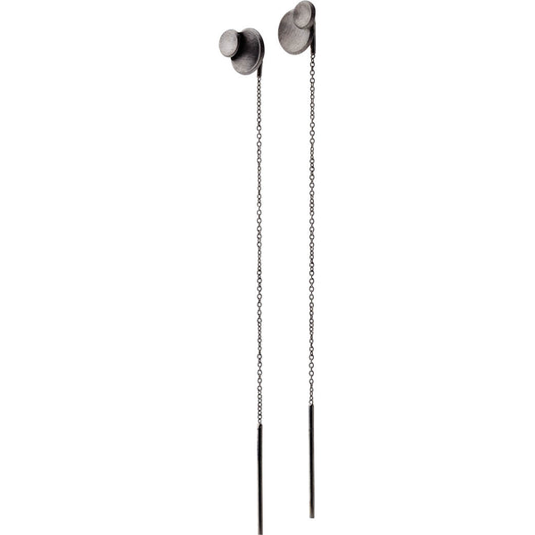 Nexus 731 sort rhodineret sterling sølv ørehænger
