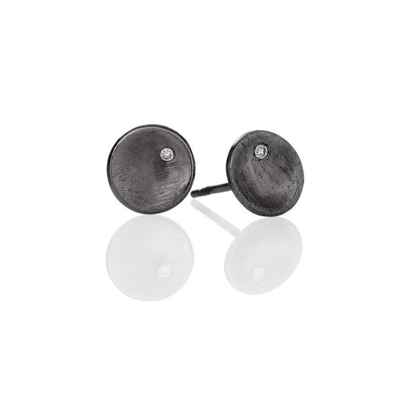 Nexus 769 sort rhodineret sterling sølv ørestikker