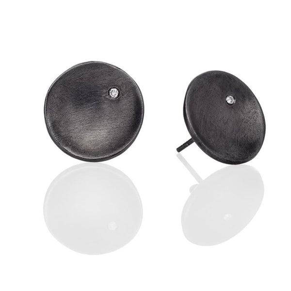 Nexus 771 sort rhodineret sterling sølv ørestikker