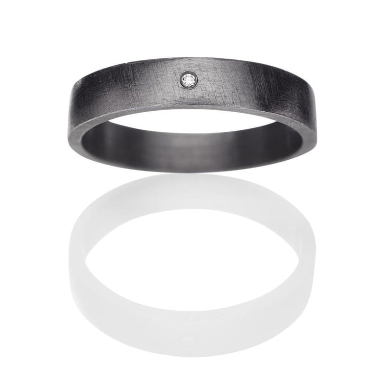 Cosmos 616 sort rhodineret sterling sølv ring