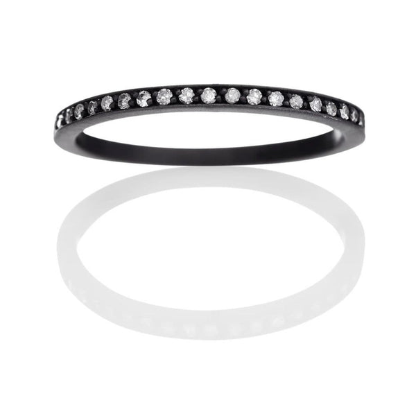Cosmos 625 sort rhodineret sterling sølv ring