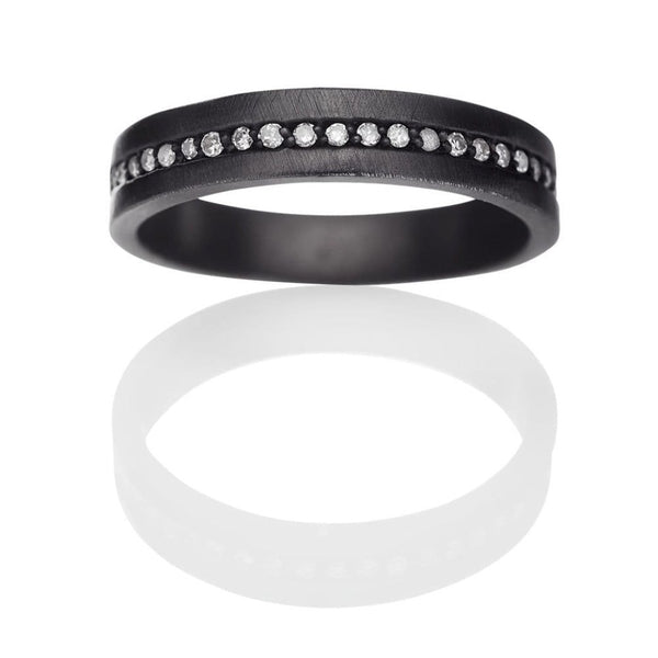 Cosmos 628 sort rhodineret sterling sølv ring
