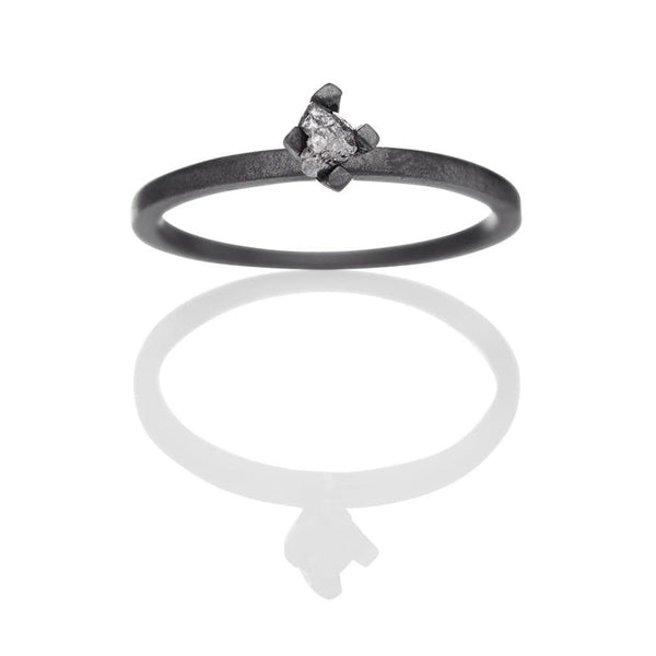 Cosmos 652 sort rhodineret sterling sølv ring