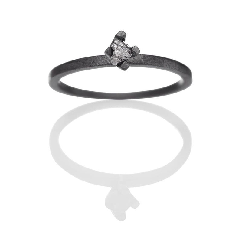 Cosmos 652 sort rhodineret sterling sølv ring