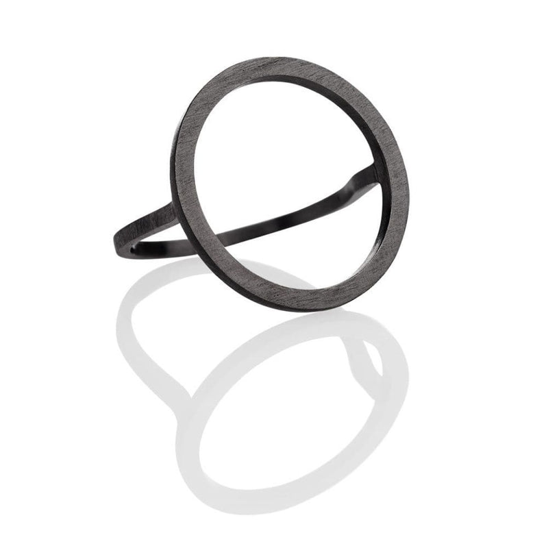 Cosmos 689-RH sort rhodineret sterling sølv ring