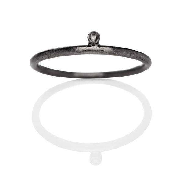 Nexus 749 sort rhodineret sterling sølv ring