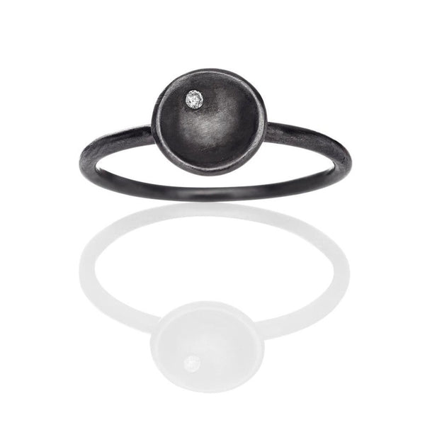 Nexus 763 sort rhodineret sterling sølv ring