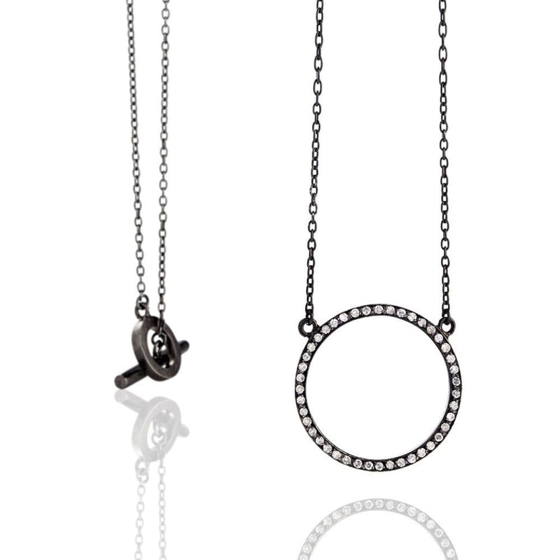 Cosmos 687 sort rhodineret sterling sølv halskæde