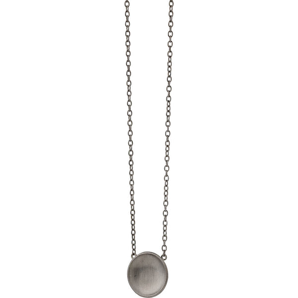 Nexus 702 sort rhodineret sterling sølv halskæde
