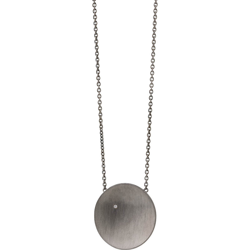 Nexus 710 sort rhodineret sterling sølv halskæde
