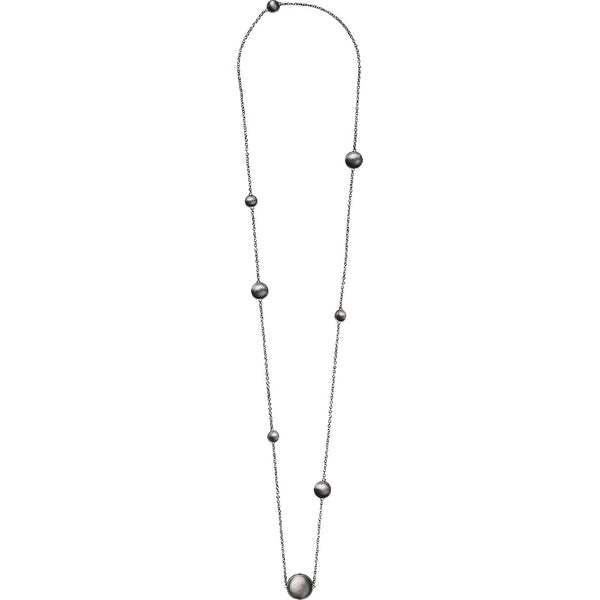 Nexus 715 sort rhodineret sterling sølv halskæde