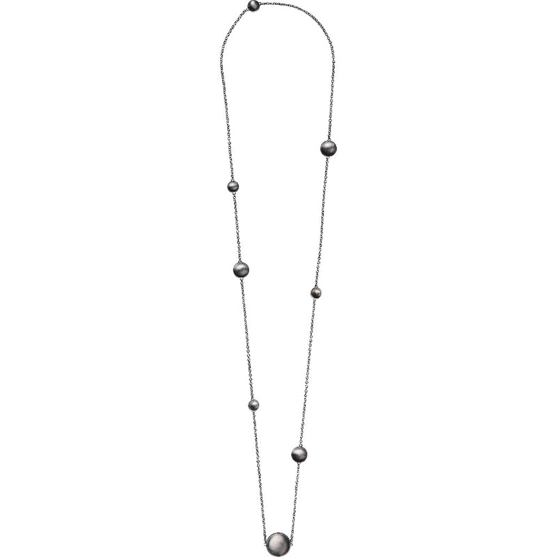 Nexus 715 sort rhodineret sterling sølv halskæde
