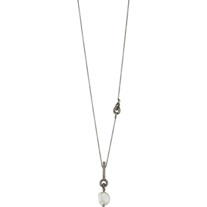 Flawless 2R-P-70 sort rhodineret sterling sølv halskæde
