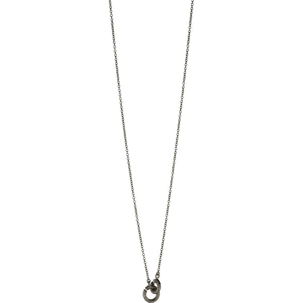 Flawless 1R-45 sort rhodineret sterling sølv halskæde