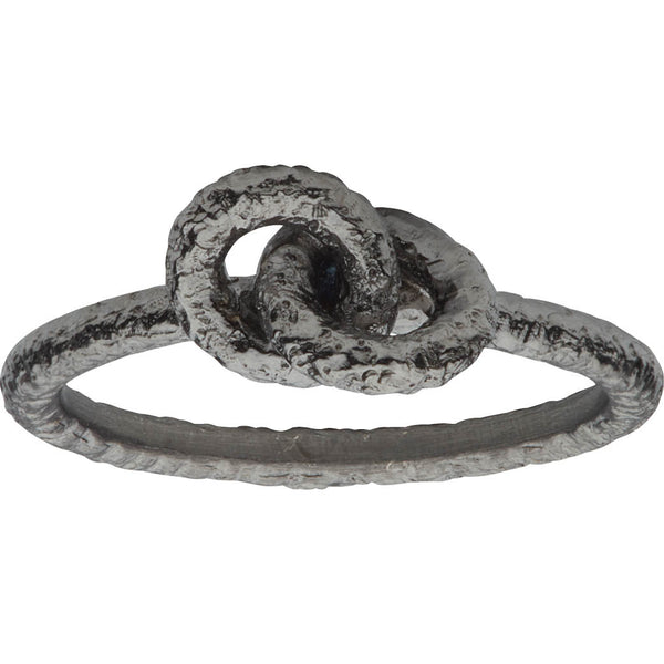 Flawless 1R sort rhodineret sterling sølv ring