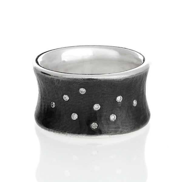 Luxury Pieces 901 sort rhodineret sterling sølv ring