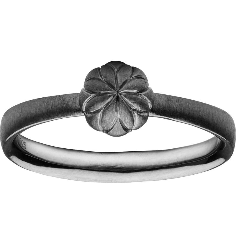 Infinity 1R sort rhodineret sterling sølv ring