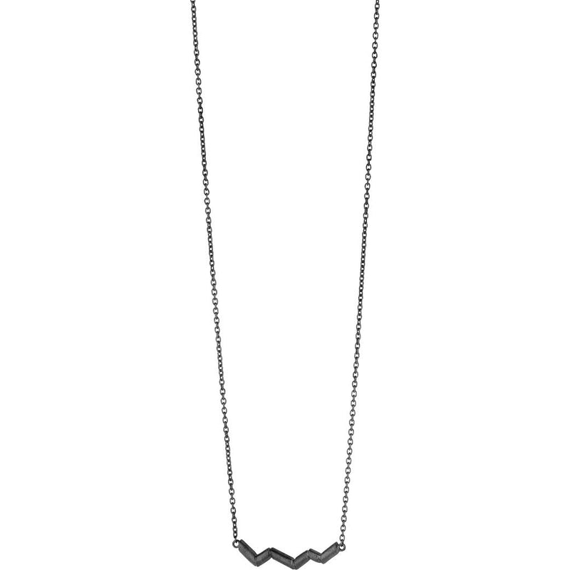 Momentum 1R sort rhodineret sterling sølv halskæde